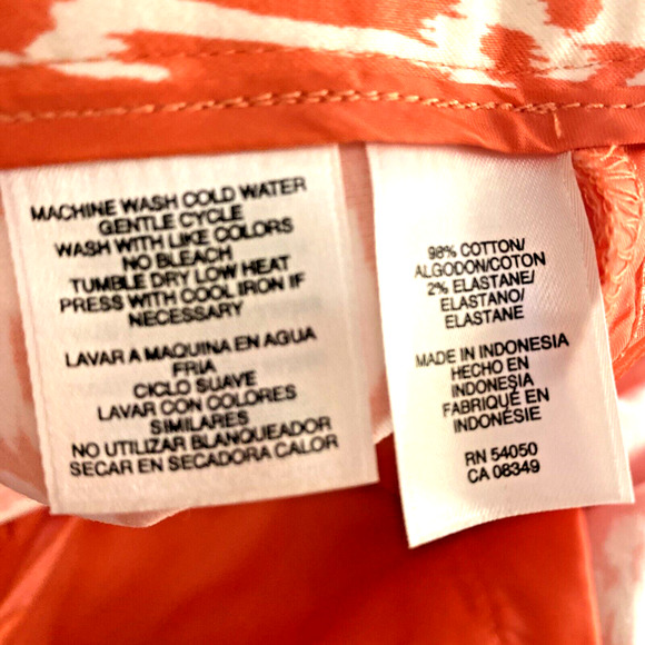 Jones New York Signature Stretch Orange & White Bermuda Walking Shorts US Size 8 - Picture 5 of 6